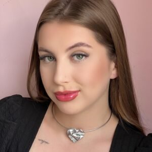 Choker Aro Níquel Coração Martelado