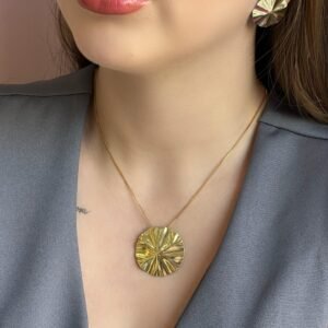 Conjunto Redondo Martelado Dourado