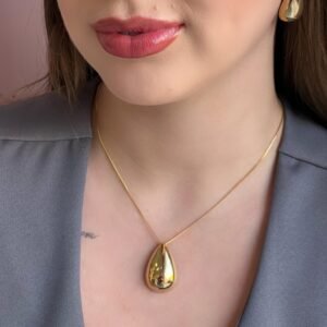 Conjunto Gota Clássica Lisa Dourado