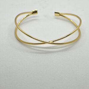 Bracelete Dois Fios Cruzados Dourado