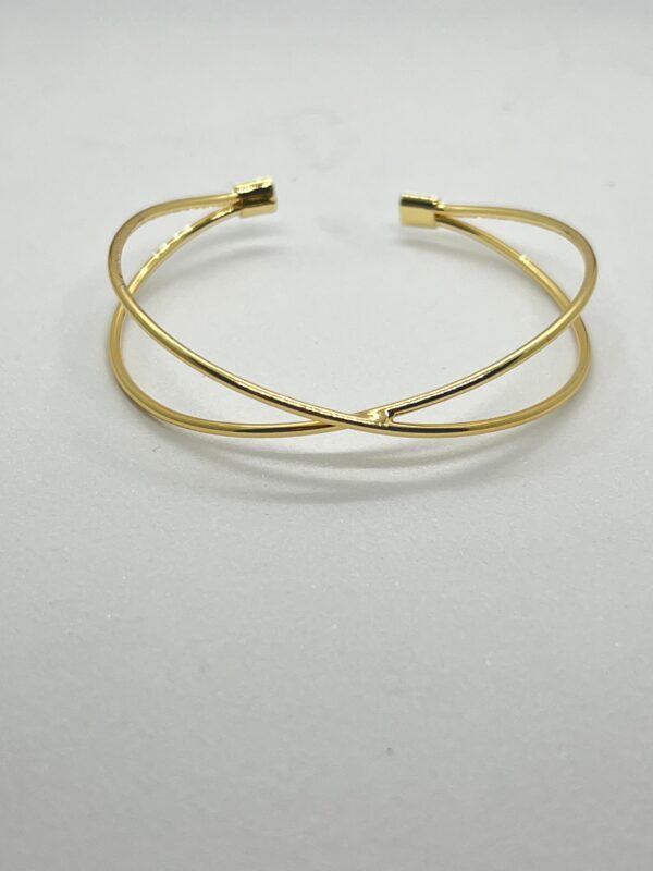 Bracelete Dois Fios Cruzados Dourado