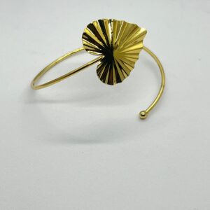 Bracelete Corãção Leque Dourado