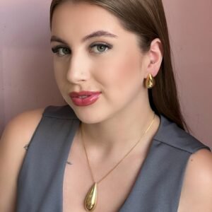 Conjunto Gota Grande Dourada