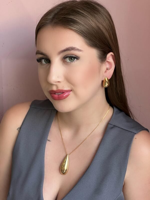 Conjunto Gota Grande Dourada