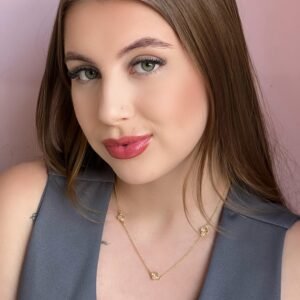 Choker Inspiração Trevo Cristal Dourado