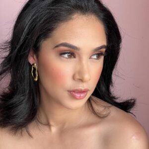 Brinco Oval Organico Dourado