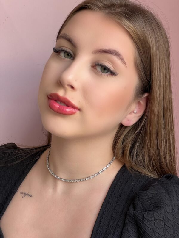 Choker Riviera Retangular Níquel