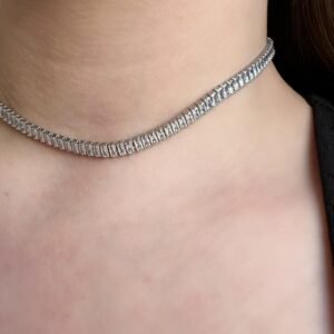 Choker Riviera Zircônia Quadrada Níquel