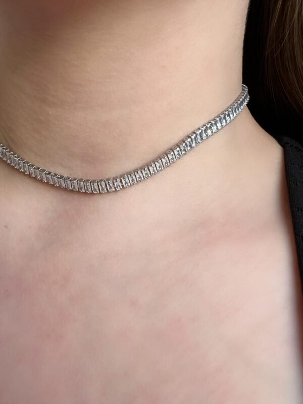 Choker Riviera Zircônia Quadrada Níquel