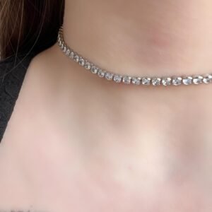 Choker Riviera Zircônia Redonda Níquel