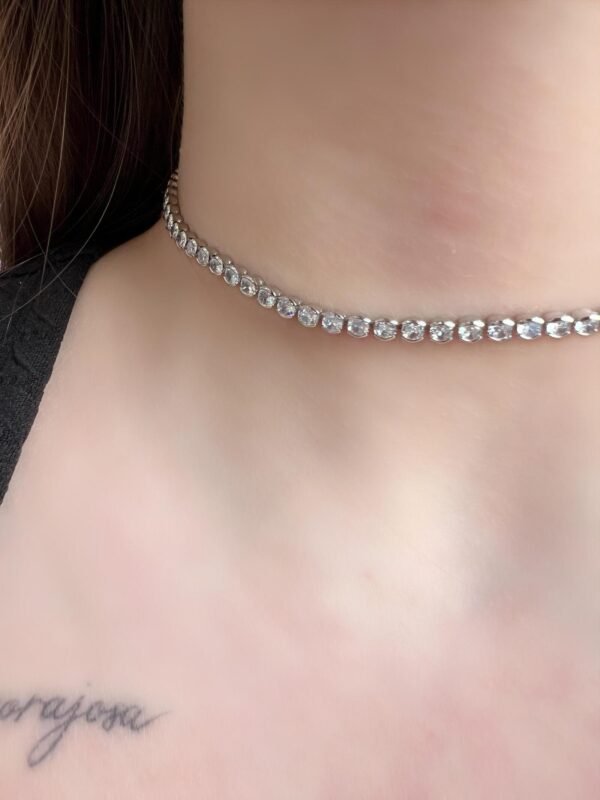 Choker Riviera Zircônia Redonda Níquel