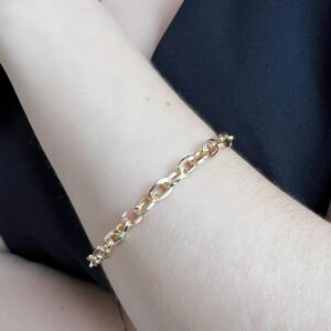 Pulseira Elo Oval Dourado