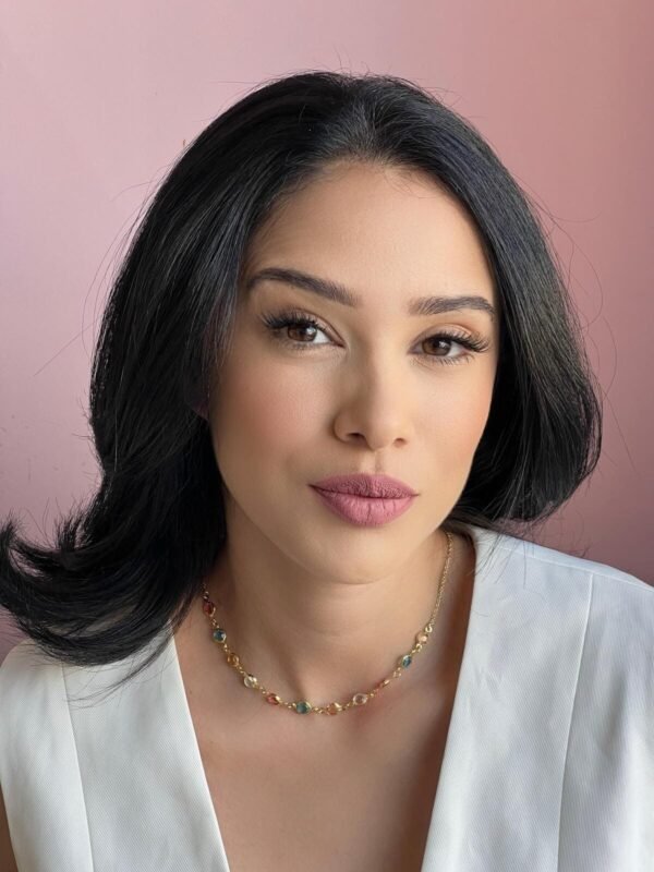 Choker Cristal Colorida Dourada