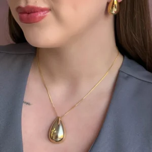 Conjunto Gota Grande Lisa Dourado