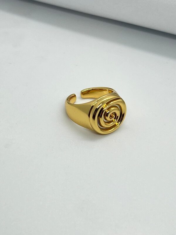 Anel de Mindinho Espiral Premium Dourado