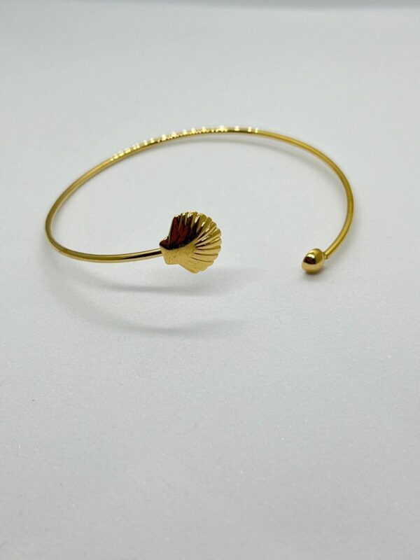 Bracelete Aro Concha Shell Dourada