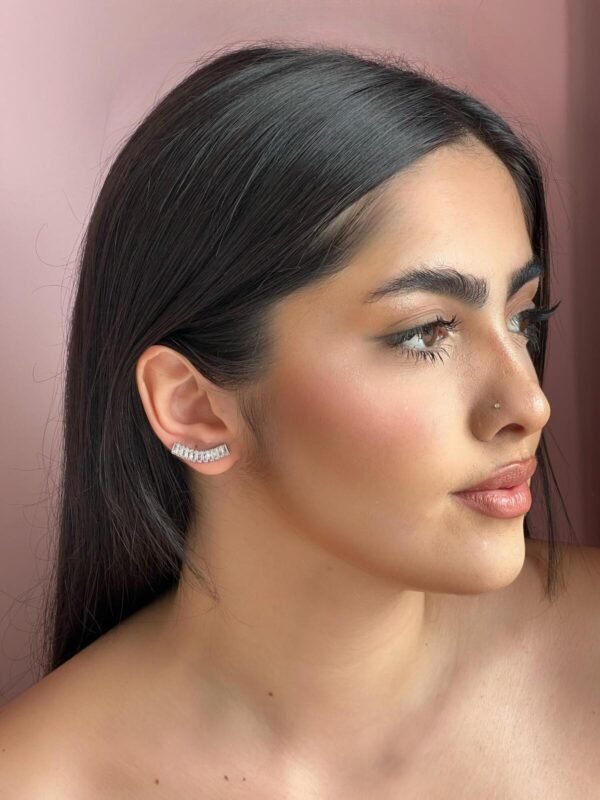 Brinco Riviera Baguete Zircônia Níquel