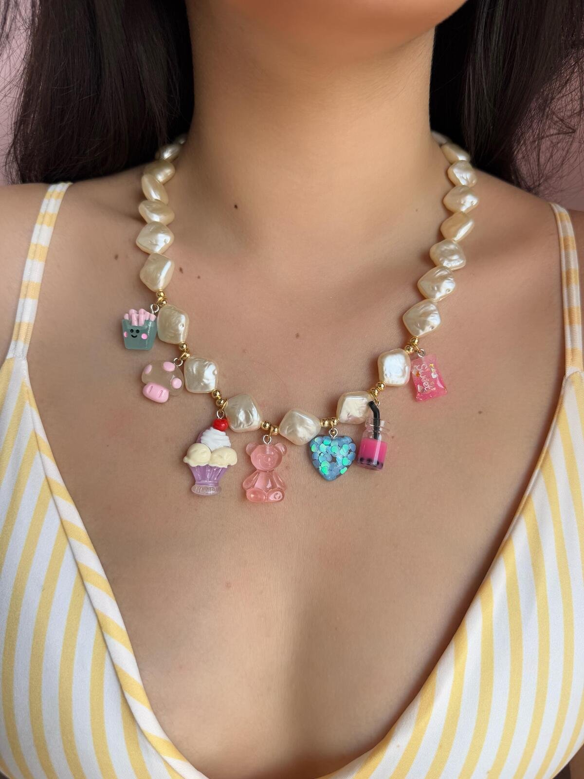 Colar Charm Pérola Barroca 2 Brilho Na Pele Acessórios Colar Charm Pérola Barroca - Imagem 2