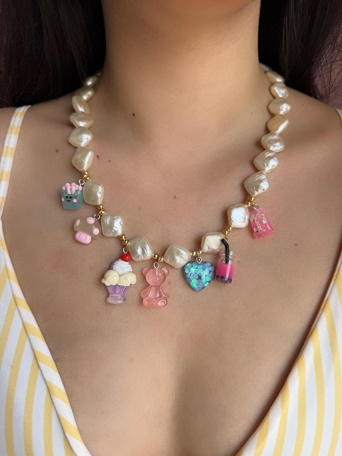 Colar Charm Pérola Barroca 4 Brilho Na Pele Acessórios Colar Charm Pérola Barroca - Imagem 4