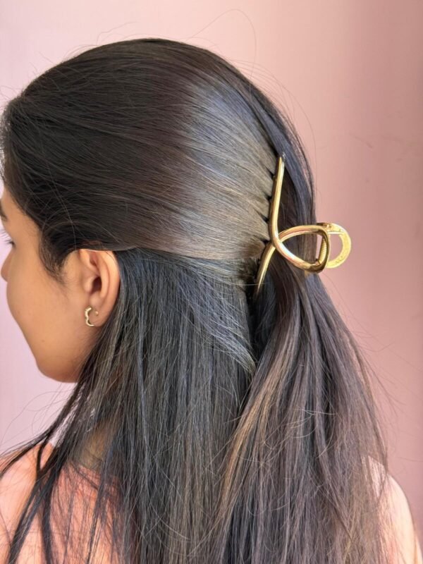 Presilha de Cabelo Piranha Metal Anny M Dourada