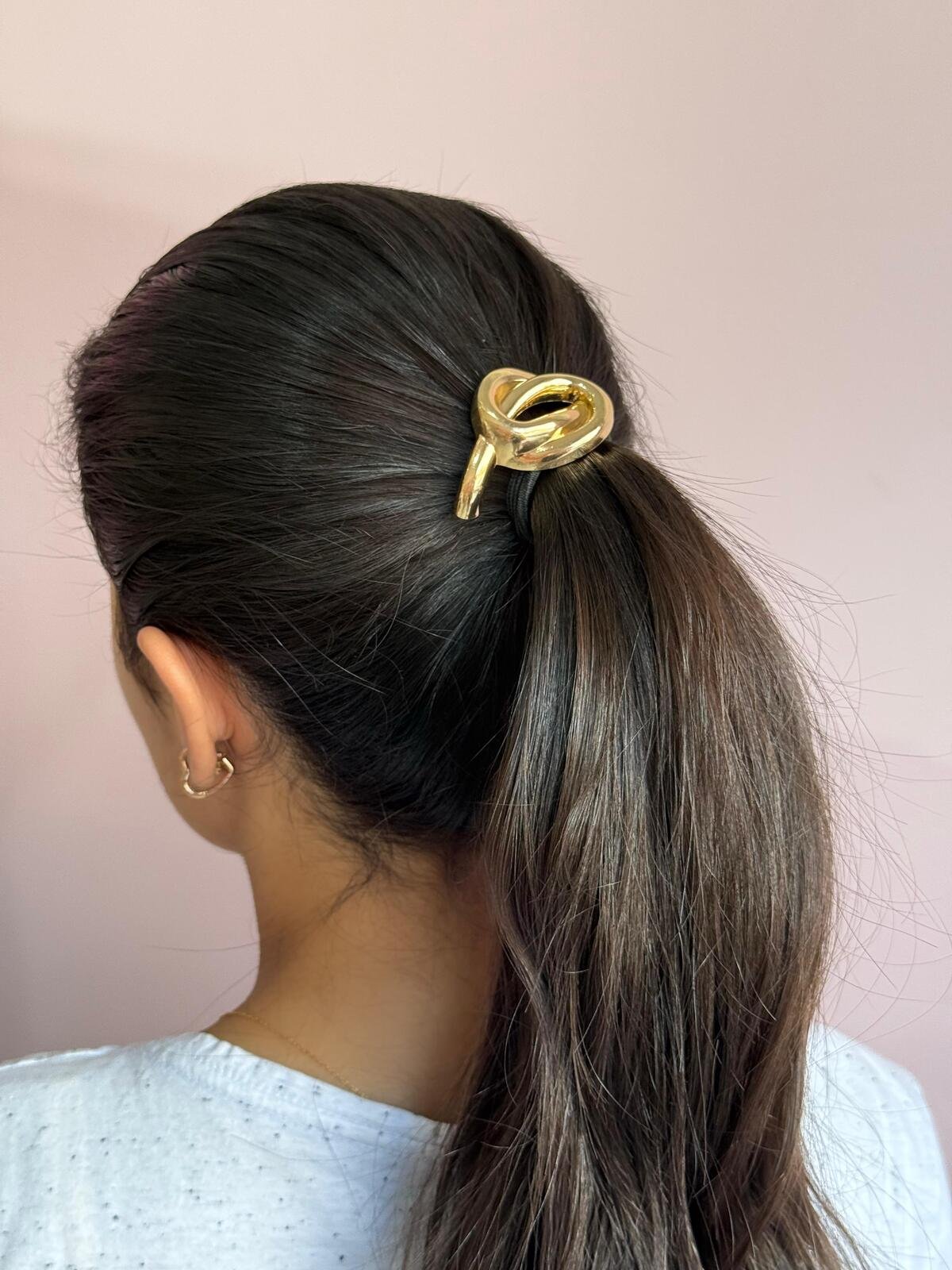 Elastico De Cabelo Metal Nó 1 Brilho Na Pele Acessórios Elastico De Cabelo Metal Nó