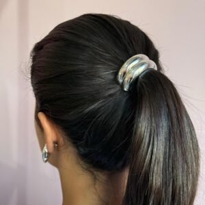 Elástico de Cabelo Metal Meia Lua Níquel