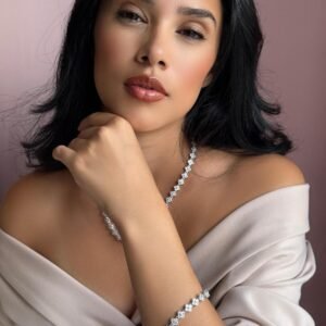 Pulseira Trevo Riviera Zircônia Níquel