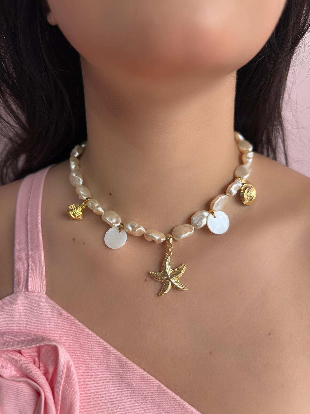 Colar Pérola Barroca Encanto Do Mar 3 Brilho Na Pele Acessórios Colar Pérola Barroca Encanto Do Mar - Imagem 3