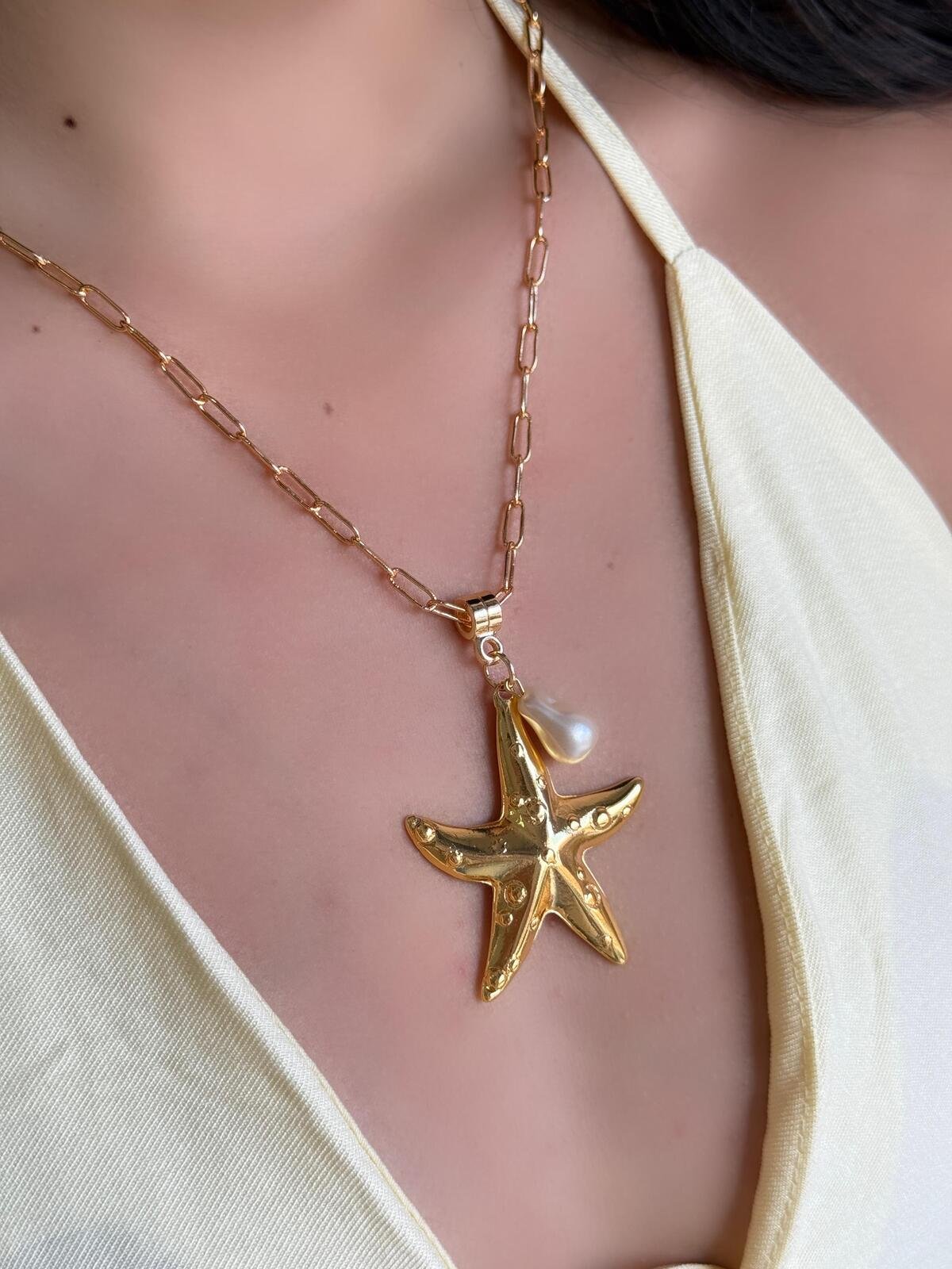 Colar Longo Estrela Tesouro Do Mar 3 Brilho Na Pele Acessórios Colar Longo Estrela Tesouro Do Mar - Imagem 3