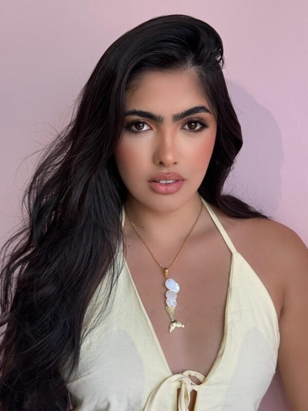 Colar Gargantilha Madreperóla Sereia Dourado