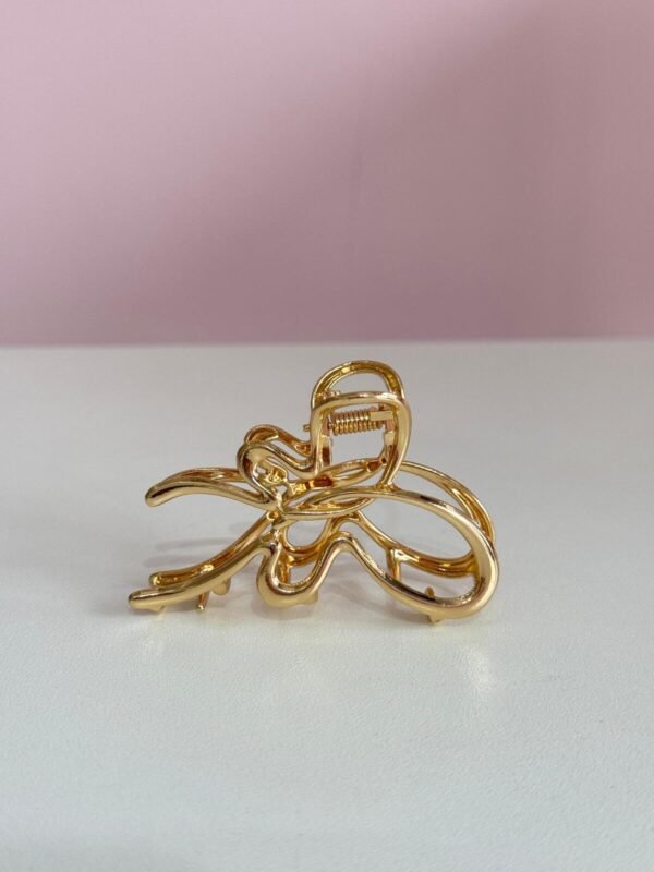 Presilha De Cabelo Borboleta Orgânico Dourado