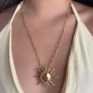 Colar Longo Sol Del Mares Dourado