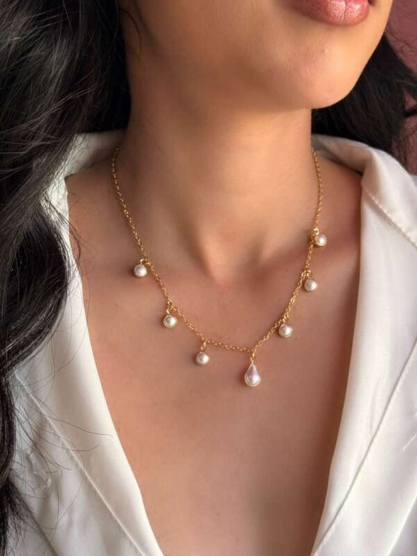 Choker Pérola Penduradas Dourado