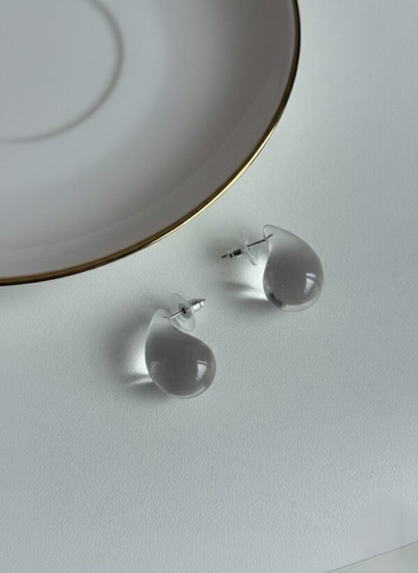 Brinco Gota Resina Transparente