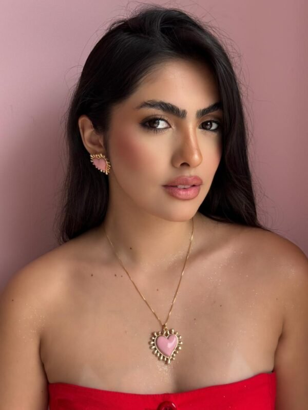 Conjunto Coração Corsi Rosa