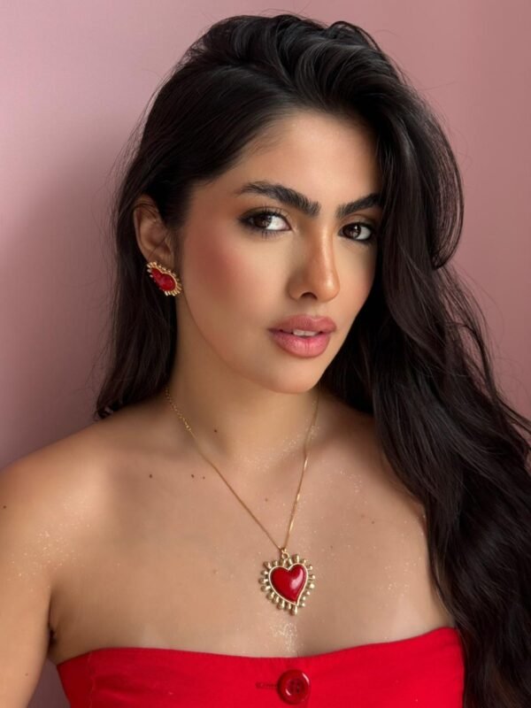 Conjunto Coração Corsi Vermelho 