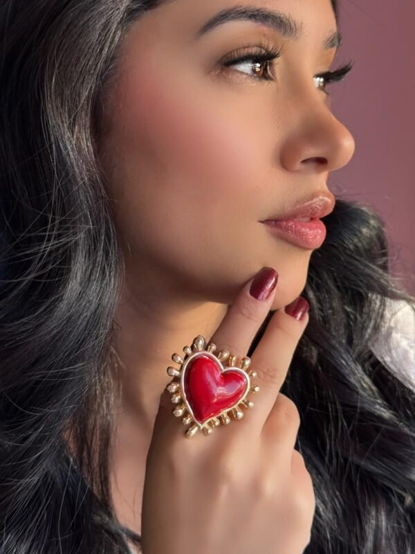 Anel Coração Max Vermelho