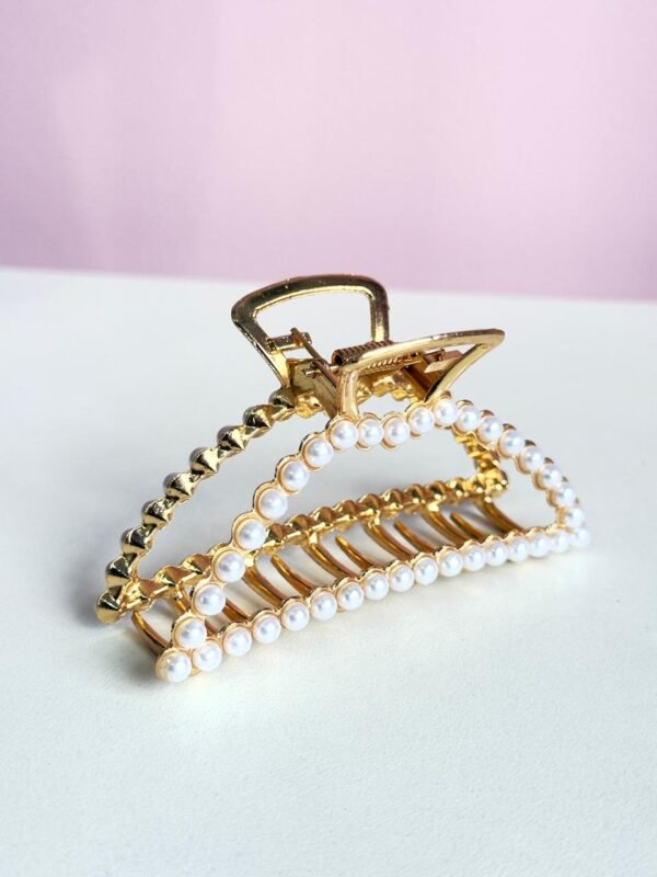 Presilha De Cabelo Metal Liz Com Pérola