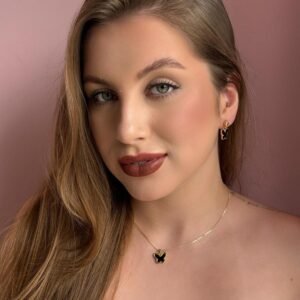 Conjunto Borboleta Preto Dourado