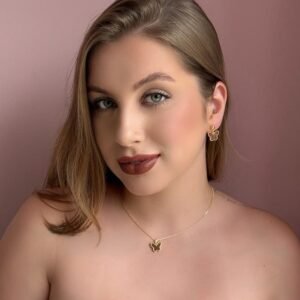 Conjunto Borboleta Marrom Dourado