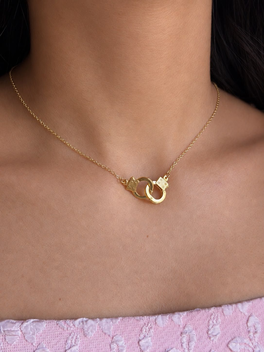 Colar Algemas Dourado 2 Brilho Na Pele Acessórios Colar Algemas Dourado - Imagem 2