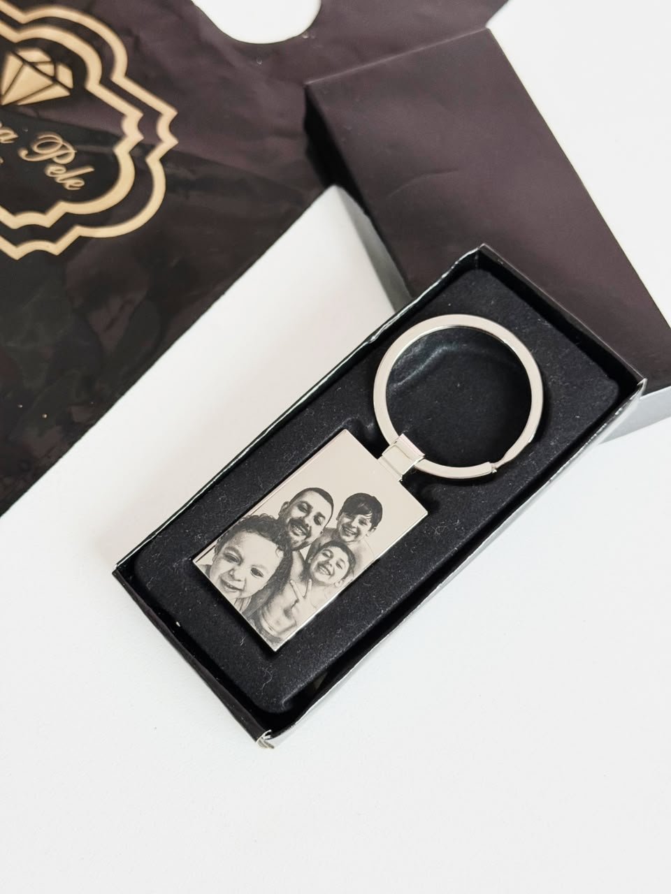 Chaveiro Retangular Aço Inox Personalizado - bijuteria feminina Brilho na Pele Chaveiro Retangular Aço Inox Personalizado - Imagem 2