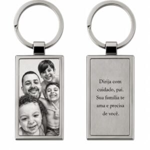 Chaveiro Retangular Aço Inox Personalizado