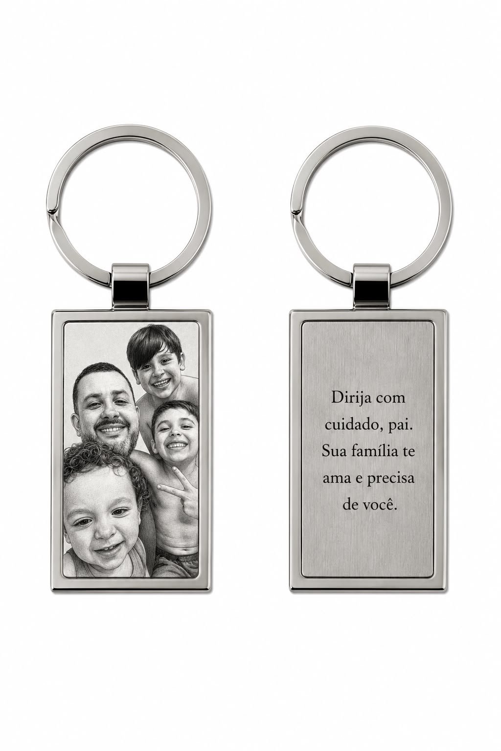 Chaveiro Retangular Aço Inox Personalizado - bijuteria feminina Brilho na Pele Chaveiro Retangular Aço Inox Personalizado