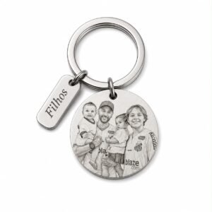 Chaveiro Redondo Aço Inoxidável Personalizado