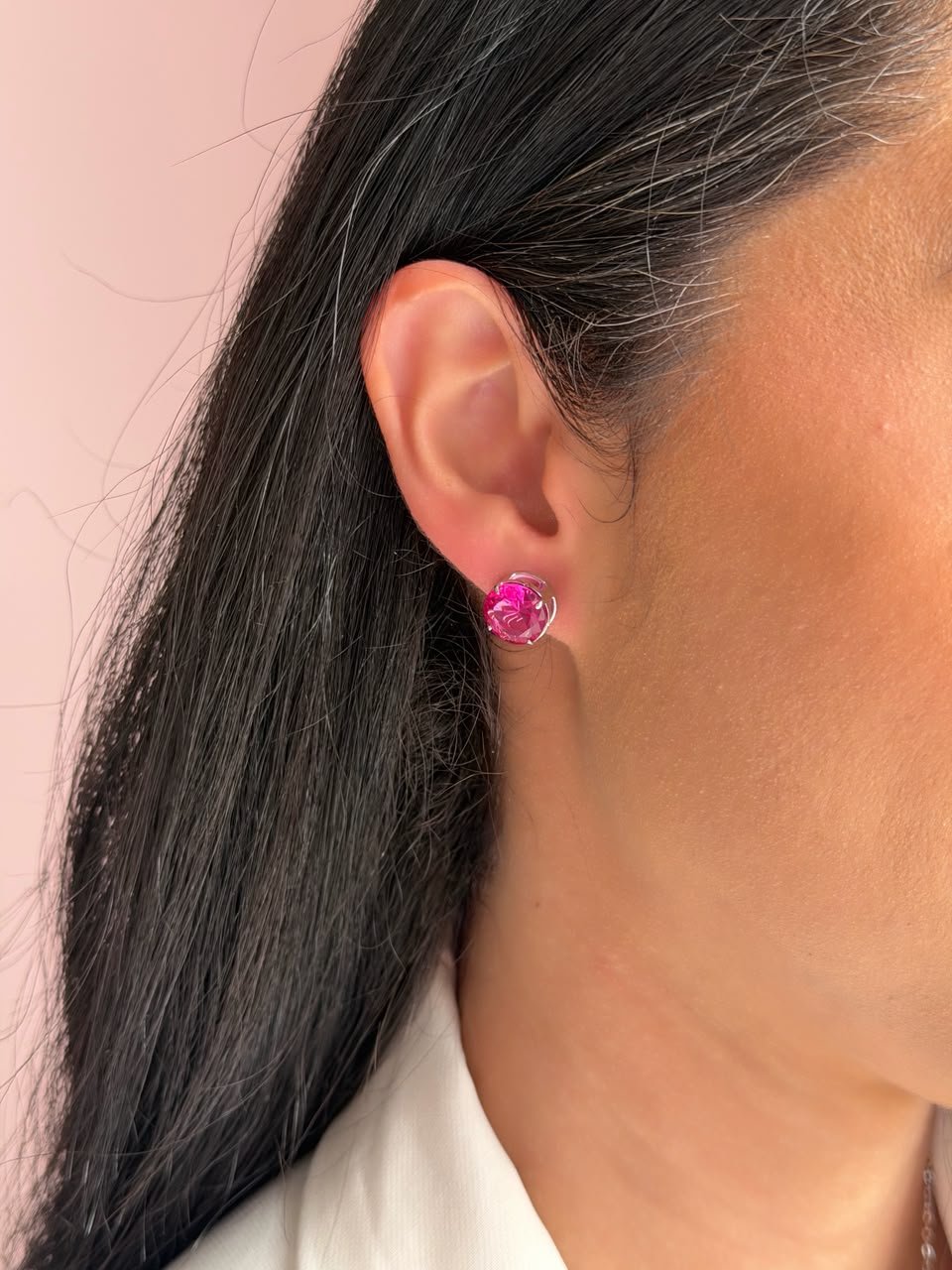 Conjunto Ponto de Luz Rosa Níquel - bijuteria feminina Brilho na Pele Conjunto Ponto de Luz Rosa Níquel - Imagem 3
