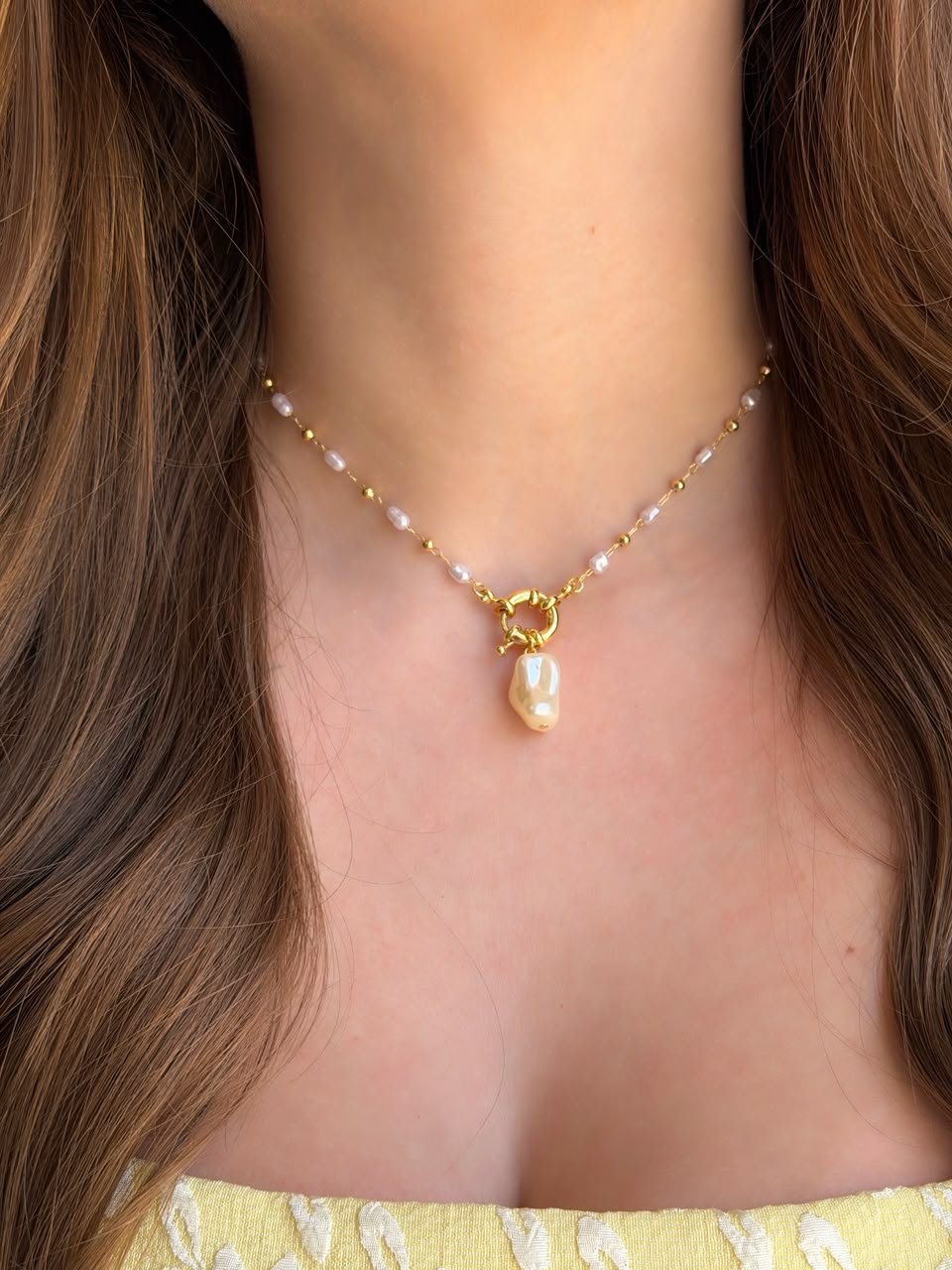 Choker Peróla Barroca Boia - bijuteria feminina Brilho na Pele Choker Peróla Barroca Boia