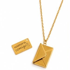 Colar Carta Personalizado Aço Inox